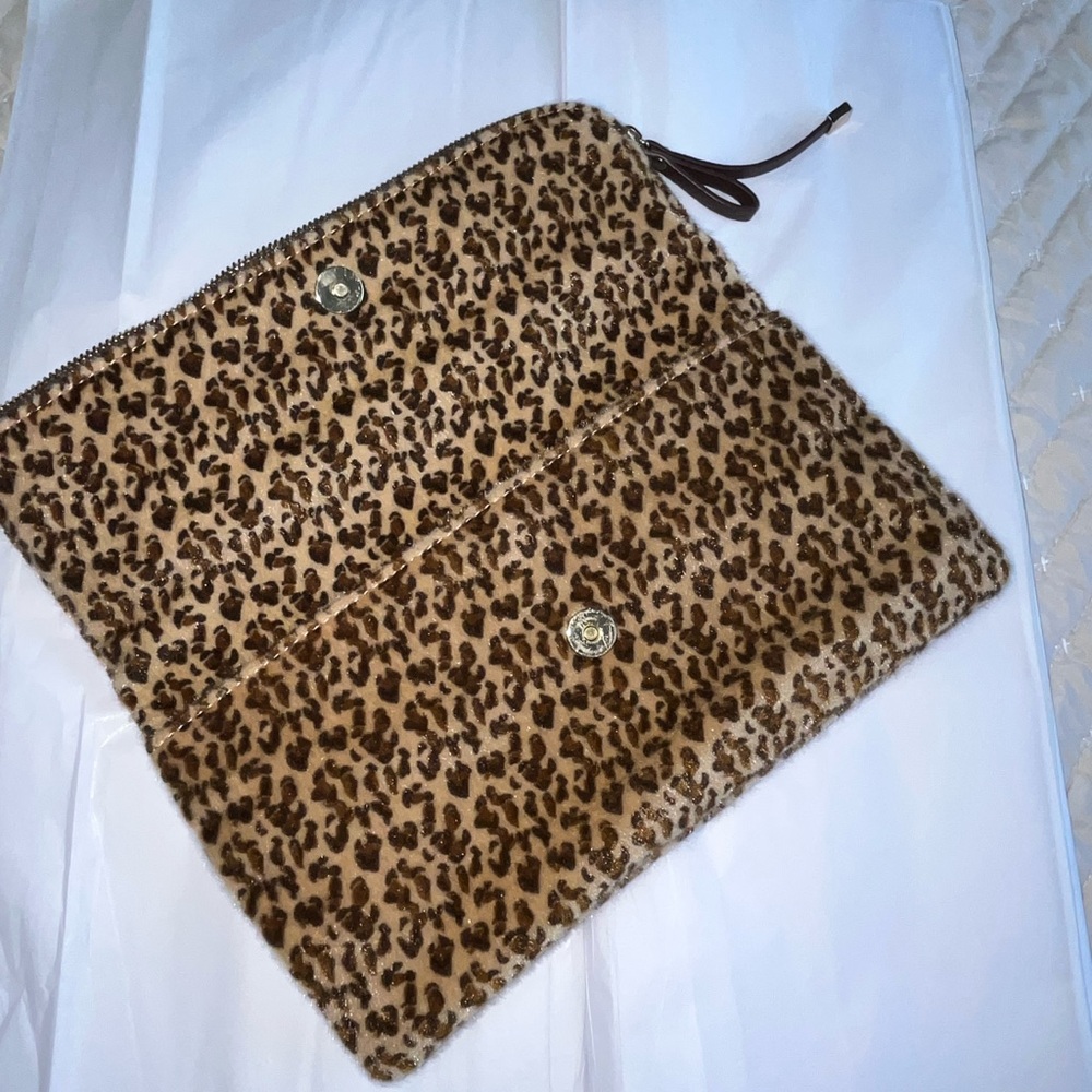 Leopard Print Women's Fold Down Clutch Bag